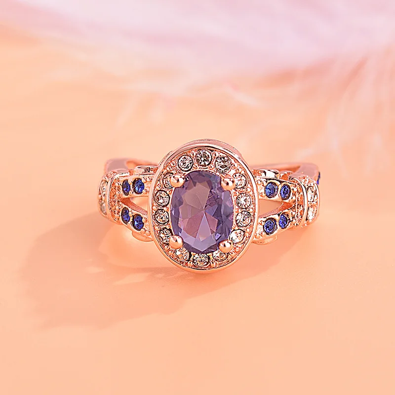 OMHXZJ Wholesale European Fashion Woman Girl Party Birthday Wedding Gift Oval White Purple AAA Zircon 18KT Rose Gold Ring RR979 
OMHXZJ Wholesale European Fashion Woman Girl Party Birthday Wedding Gift Oval White Purple AAA Zircon 18KT Rose Gold Ring RR979