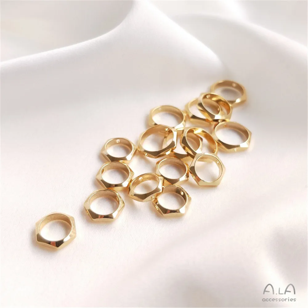 USA 14K gold color accessories set bead ring outer diameter hexagonal inner diameter circular bag bead ring DIY manual materials
USA 14K gold color accessories set bead ring outer diameter hexagonal inner diameter circular bag bead ring DIY manual materials