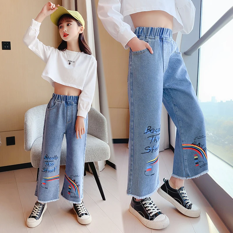 Fashion Baby Girls Jeans 2022 Autumn Spring Children Denim Pants Printing Bottoming Wide-Leg Girl Trousers 6 8 10 12Years
Fashion Baby Girls Jeans 2022 Autumn Spring Children Denim Pants Printing Bottoming Wide-Leg Girl Trousers 6 8 10 12Years