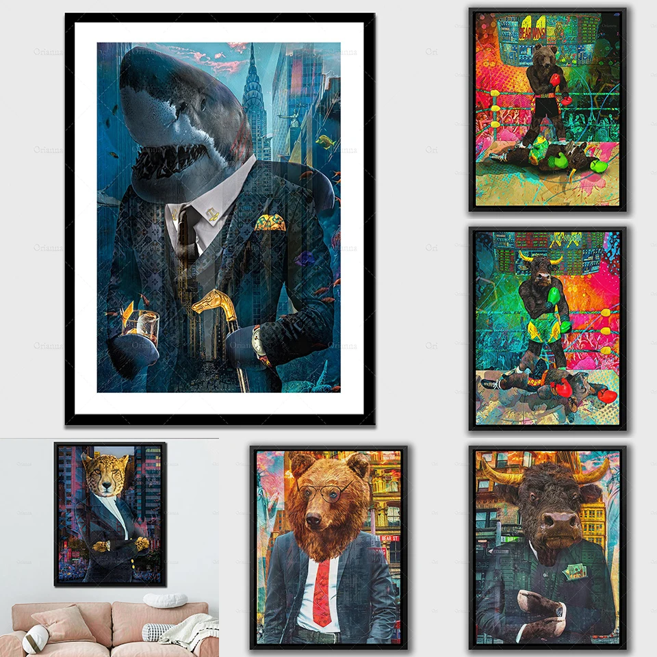 Oversized Wall Art for Stock Market Lovers - Framed Canvas Stretched Bull & Bear Modern Traders
Oversized Wall Art for Stock Market Lovers - Framed Canvas Stretched Bull & Bear Modern Traders