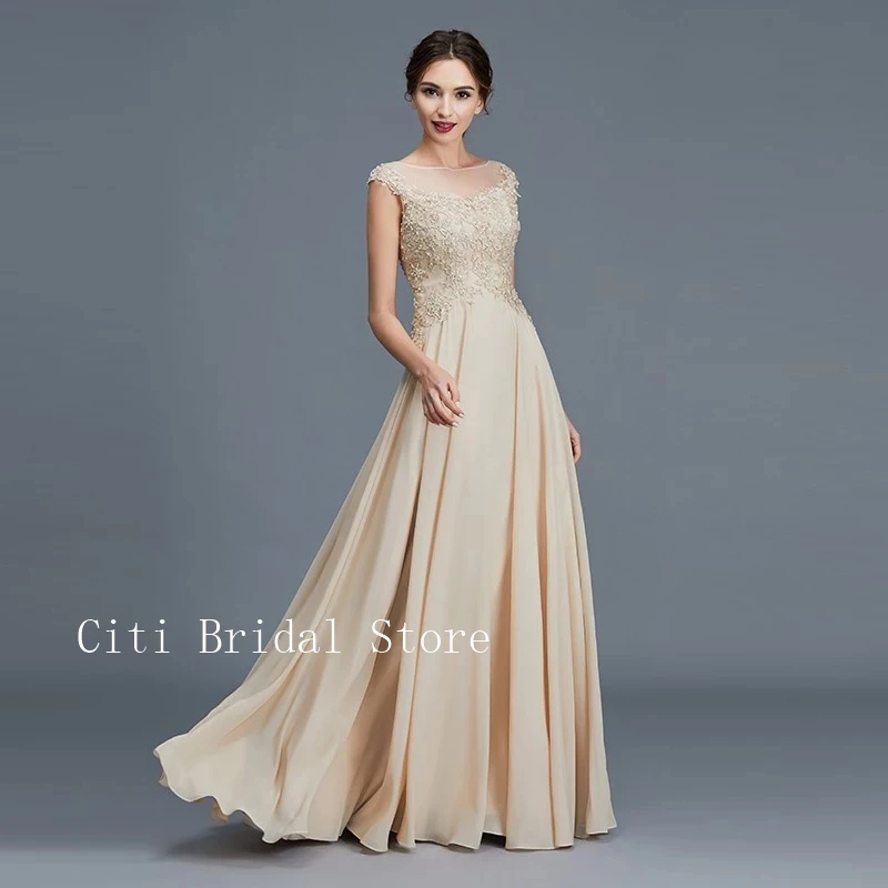 Dress For Mother Of Groom Champagne Illussion Appliqued Mother Of The Bride Dresses For Weddings vestidos de boda invitada
Dress For Mother Of Groom Champagne Illussion Appliqued Mother Of The Bride Dresses For Weddings vestidos de boda invitada