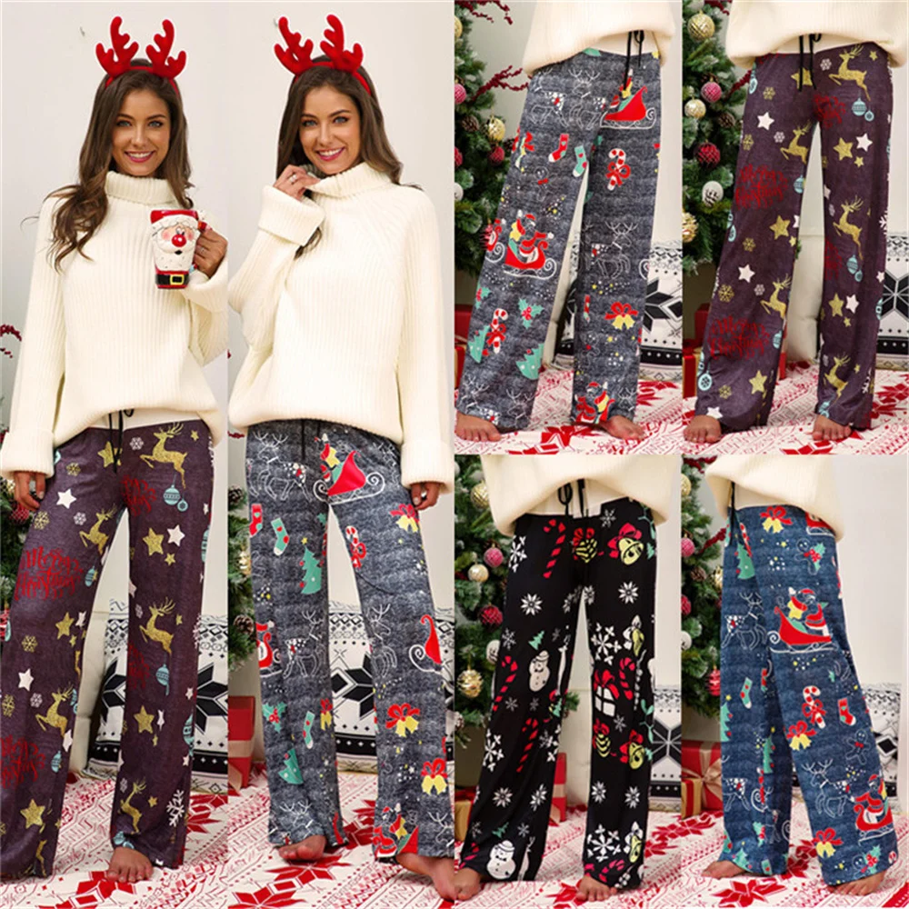 Women's Comfy Casual Christmas Printed Stitching Lace Casual Wide-leg Long Pants Warm
Women's Comfy Casual Christmas Printed Stitching Lace Casual Wide-leg Long Pants Warm