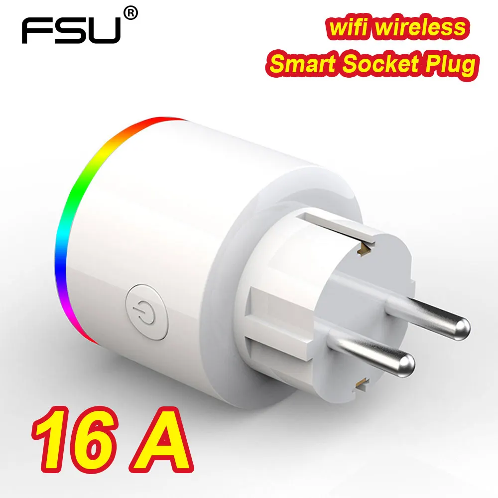 Беспроводная смарт-розетка FSU 16 А Wi-Fi с голосовым управлением | Электроника
