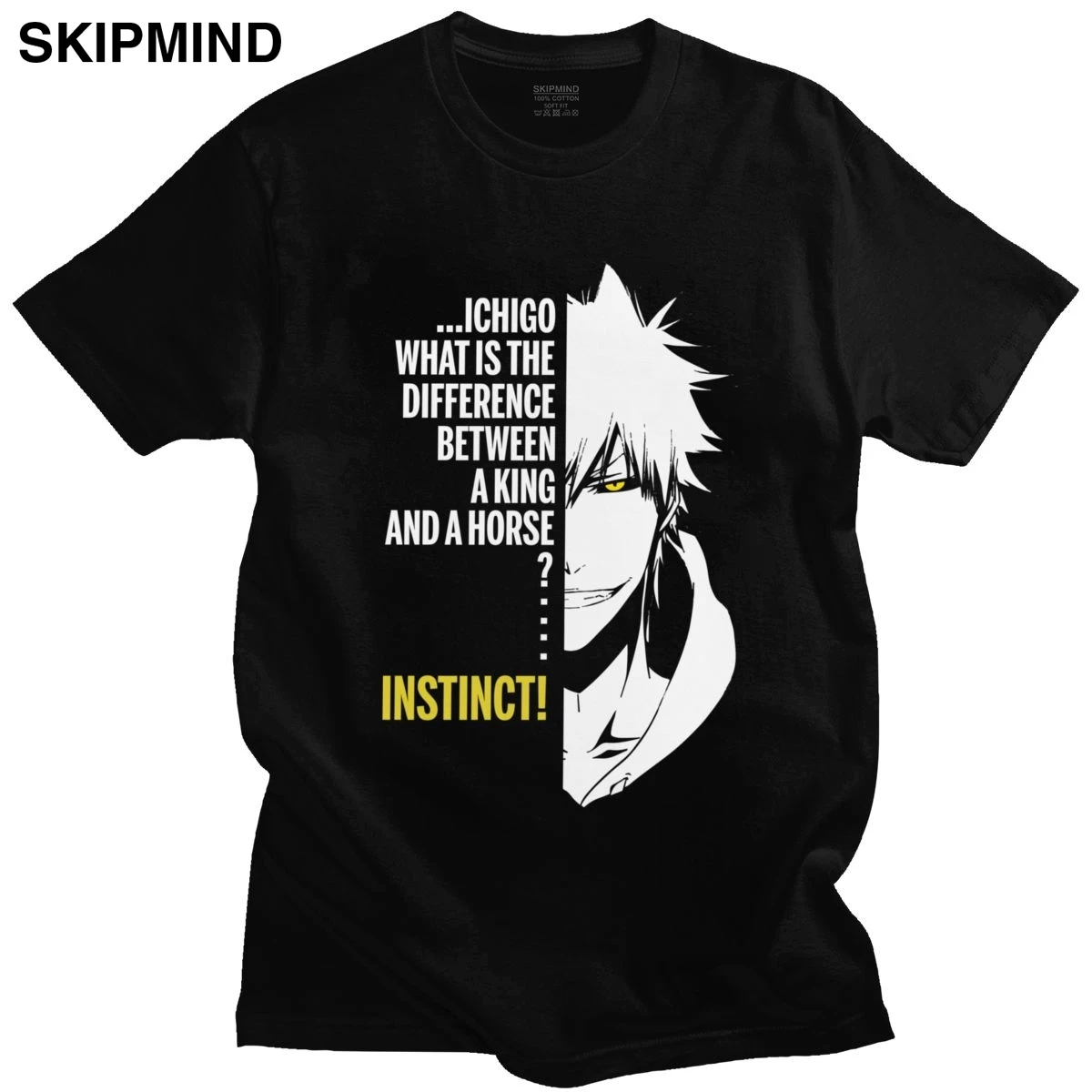 Cool Bleach Ichigo Kurosaki Tshirts Men Pure Cotton Japanese Anime Tee Tops Round Collar Short Sleeved Manga Fan T-shirt Merch
Cool Bleach Ichigo Kurosaki Tshirts Men Pure Cotton Japanese Anime Tee Tops Round Collar Short Sleeved Manga Fan T-shirt Merch