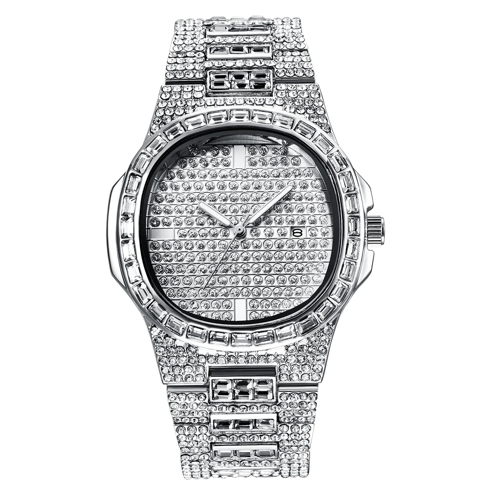 Hip Hop Men Watch Iced Out Full Diamond Quartz Mens Watches Silver Bling Waterproof Male Clock Business Men's Wristwatch Relogio
Hip Hop Men Watch Iced Out Full Diamond Quartz Mens Watches Silver Bling Waterproof Male Clock Business Men's Wristwatch Relogio