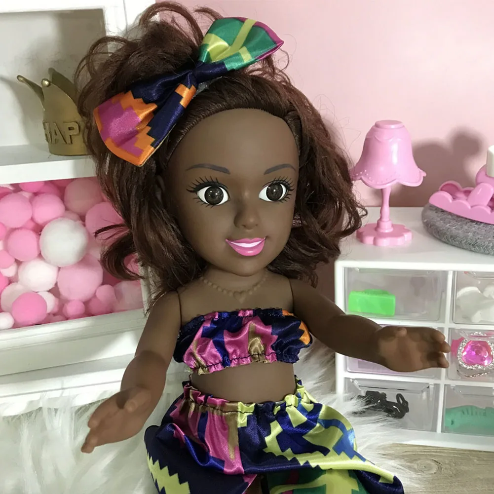 14inch Girl African American Cute Birthday Gift Lifelike With Clothes Headband Realistic Collectible Baby Doll Black Soft Vinyl
14inch Girl African American Cute Birthday Gift Lifelike With Clothes Headband Realistic Collectible Baby Doll Black Soft Vinyl