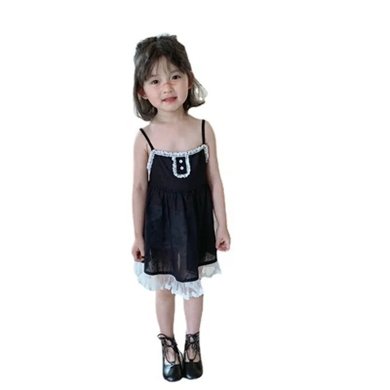 Children's clothing 2021 summer new girls sling dress small and medium girls black skirt baby clothes baby girl clothing
Children's clothing 2021 summer new girls sling dress small and medium girls black skirt baby clothes baby girl clothing