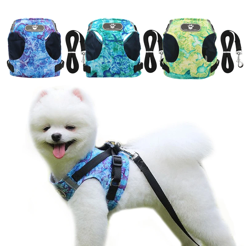 Ocean Printing Dog Harness and Leash Set Breathable Puppy Vest For Small Medium Dogs Reflective Walking Lead Dog Leash Collar
Ocean Printing Dog Harness and Leash Set Breathable Puppy Vest For Small Medium Dogs Reflective Walking Lead Dog Leash Collar