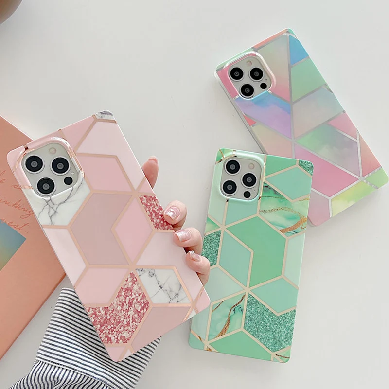 Plating Geometric Glitter Square Phone Case For iphone 13 11 12 Pro XS Max X XR SE 2020 8 7 Plus Cover Silicone Soft TPU Back
Plating Geometric Glitter Square Phone Case For iphone 13 11 12 Pro XS Max X XR SE 2020 8 7 Plus Cover Silicone Soft TPU Back