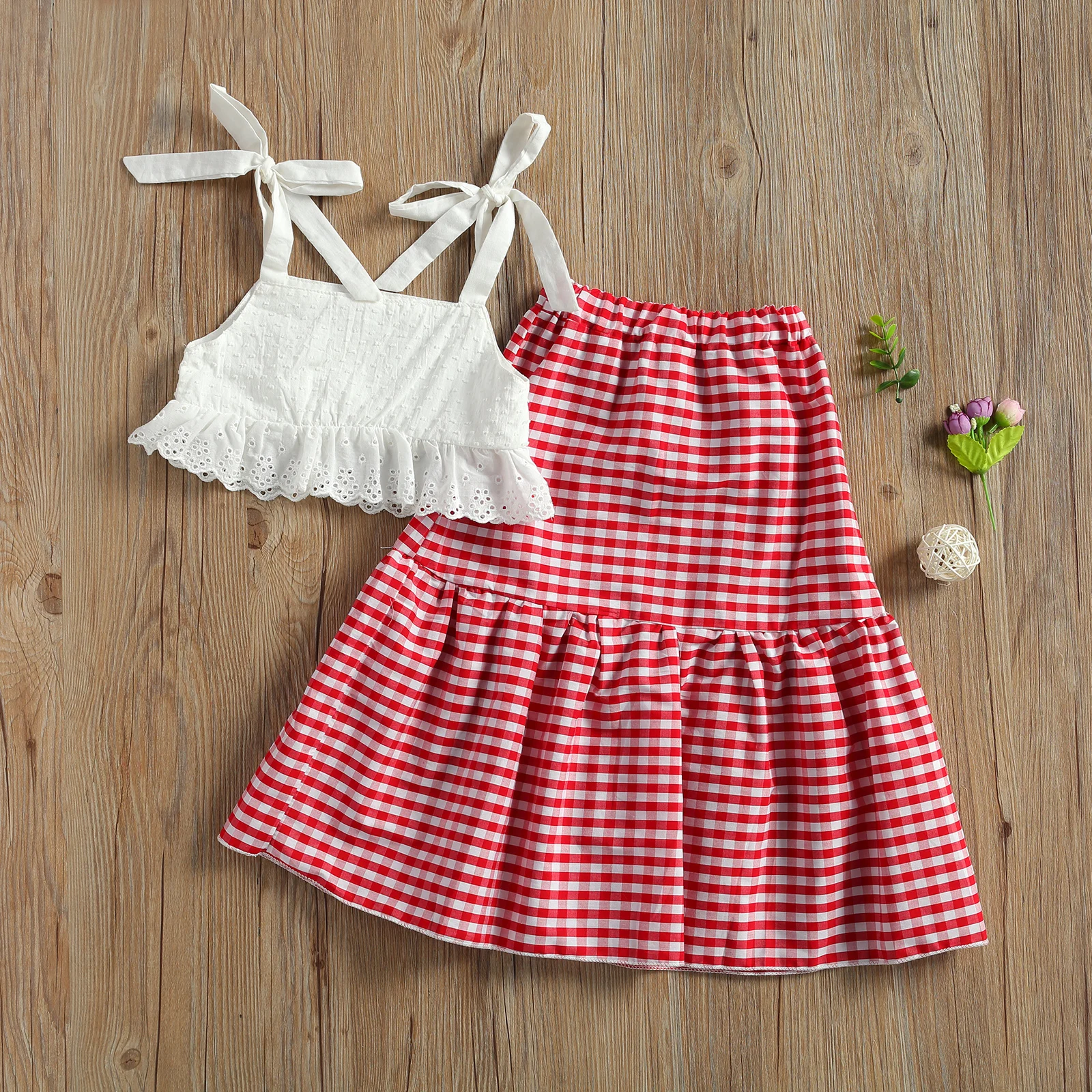 2-7Y Summer Lovely Kids Girls Holiday Clothes Sets 2pcs Lace Sleeveless Belt Vest Tops Plaid Ankle Length Skirts
2-7Y Summer Lovely Kids Girls Holiday Clothes Sets 2pcs Lace Sleeveless Belt Vest Tops Plaid Ankle Length Skirts