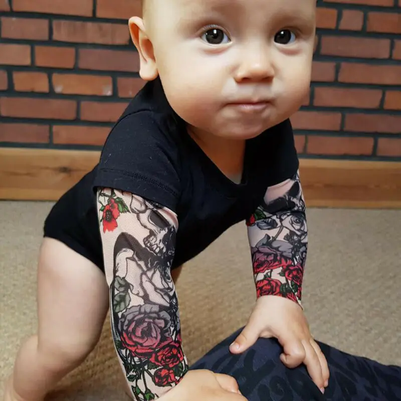 Детская одежда с рукавами татуировка рубашка для новорожденных мальчиков