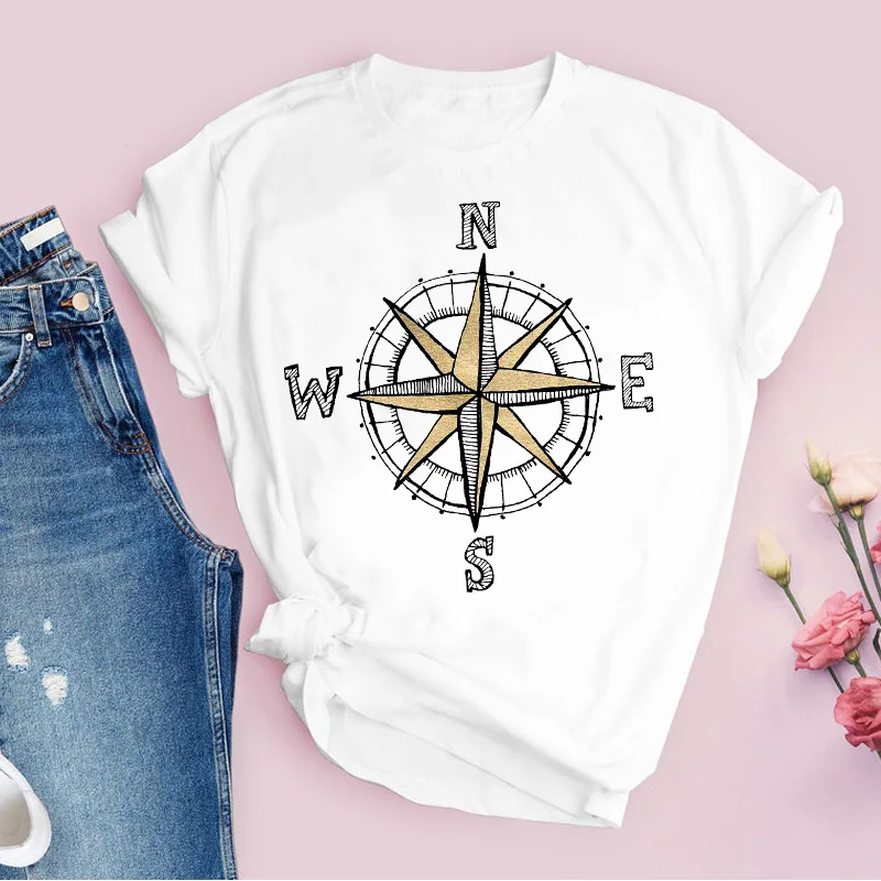 Summer Women's T-shirt Graphic Fashion Compass Road Trip Cartoon Short Sleeve Printed Tee Clothing Harajuku Oversized T-shirt
Summer Women's T-shirt Graphic Fashion Compass Road Trip Cartoon Short Sleeve Printed Tee Clothing Harajuku Oversized T-shirt
