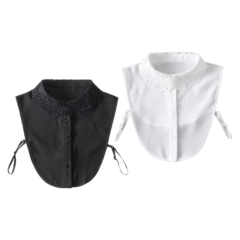Korean Style Chiffon Half Shirt Dickey Women Emboridery Lace Hollow Out Lapel False Collar Button Down Detachable Blouse G5AE
Korean Style Chiffon Half Shirt Dickey Women Emboridery Lace Hollow Out Lapel False Collar Button Down Detachable Blouse G5AE