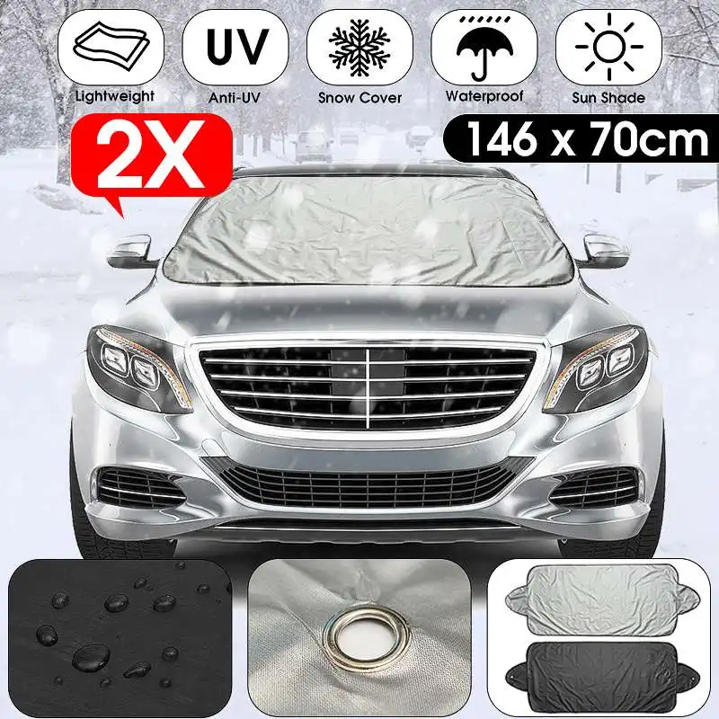 2pcs Car Windscreen Cover Anit Snow Sun Ice Shield Front Rear Sunshades Waterproof Protector Winter With Sucker 146x70cm
2pcs Car Windscreen Cover Anit Snow Sun Ice Shield Front Rear Sunshades Waterproof Protector Winter With Sucker 146x70cm