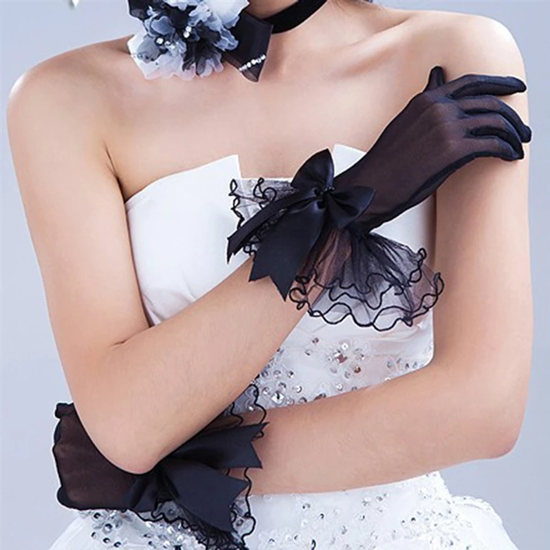 Women Lace Mesh Gloves Ladies White Wrist Gloves Large Bow Knot Marriage Glove Party Cosplay Accessories
Women Lace Mesh Gloves Ladies White Wrist Gloves Large Bow Knot Marriage Glove Party Cosplay Accessories