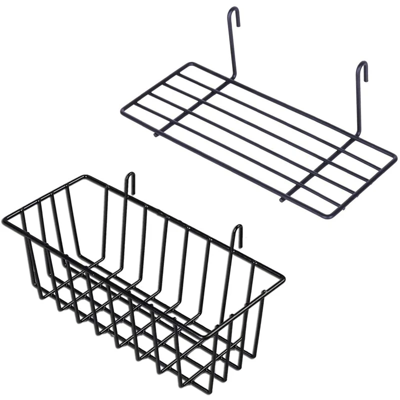 2 Pieces Hanging Basket Straight Shelf Flower Pot Display Holder for Wire Wall Grid Panel, Bread Basket Iron Rack
2 Pieces Hanging Basket Straight Shelf Flower Pot Display Holder for Wire Wall Grid Panel, Bread Basket Iron Rack