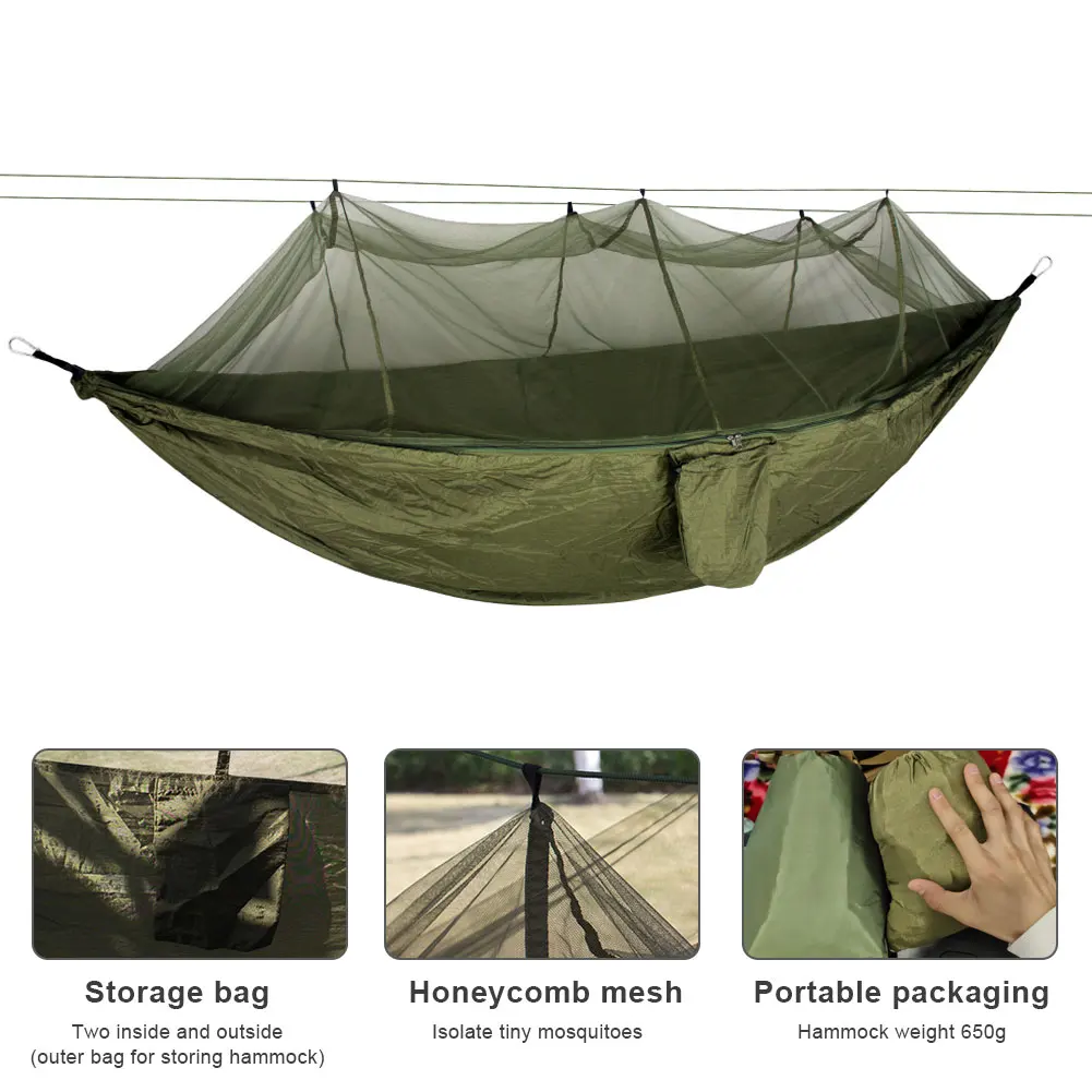 Camping/garden Hammock with Mosquito Net Outdoor Furniture 1-2 Person Portable Hanging Bed Strength Parachute Fabric Sleep Swing
Camping/garden Hammock with Mosquito Net Outdoor Furniture 1-2 Person Portable Hanging Bed Strength Parachute Fabric Sleep Swing