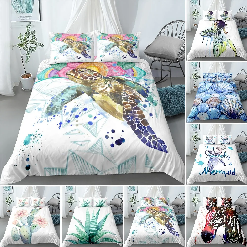 Watercolor animals style HD Digital Print Bedding Sets Duvet Cover+ Pillowcase 2/3pcs Customized bed set US/AU/EU size
Watercolor animals style HD Digital Print Bedding Sets Duvet Cover+ Pillowcase 2/3pcs Customized bed set US/AU/EU size