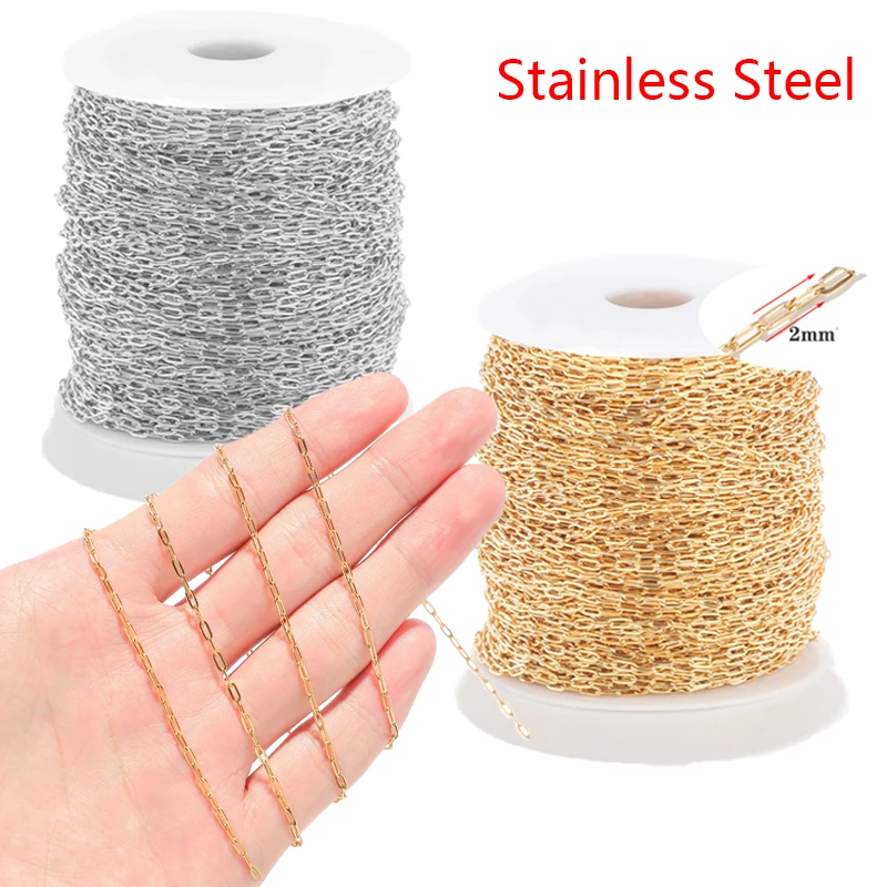 1Meter Stainless Steel Steel Gold Rolo Cable Chains Flat Wire Chic Chains for DIY Necklace Jewelry Making Accessories Wholesale
1Meter Stainless Steel Steel Gold Rolo Cable Chains Flat Wire Chic Chains for DIY Necklace Jewelry Making Accessories Wholesale
