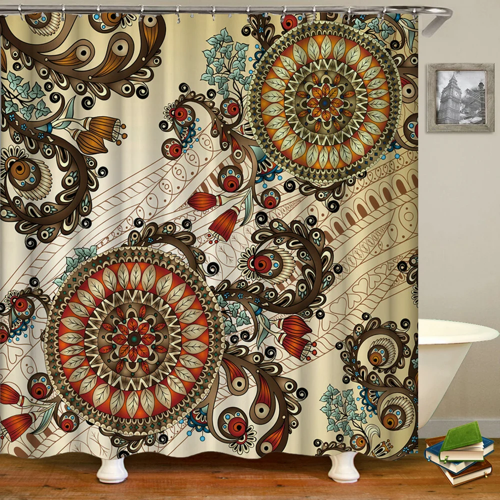 Waterproof Bathroom Indian Bohemia Flower Shower Curtains 3d Print Bath Curtain With Hooks 180*180 High Quality Washable Cloth
Waterproof Bathroom Indian Bohemia Flower Shower Curtains 3d Print Bath Curtain With Hooks 180*180 High Quality Washable Cloth