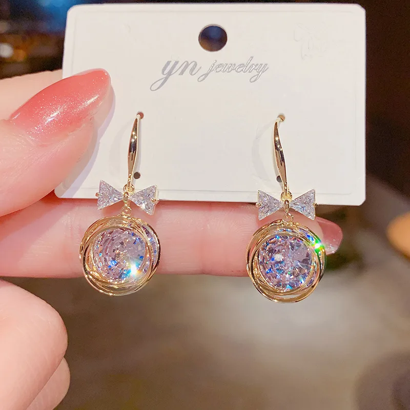 Bowknot Earring with Geometric Cubic Zirconia Pendant Korean Style Female Earrings for Women's Jewelry 2021
Bowknot Earring with Geometric Cubic Zirconia Pendant Korean Style Female Earrings for Women's Jewelry 2021