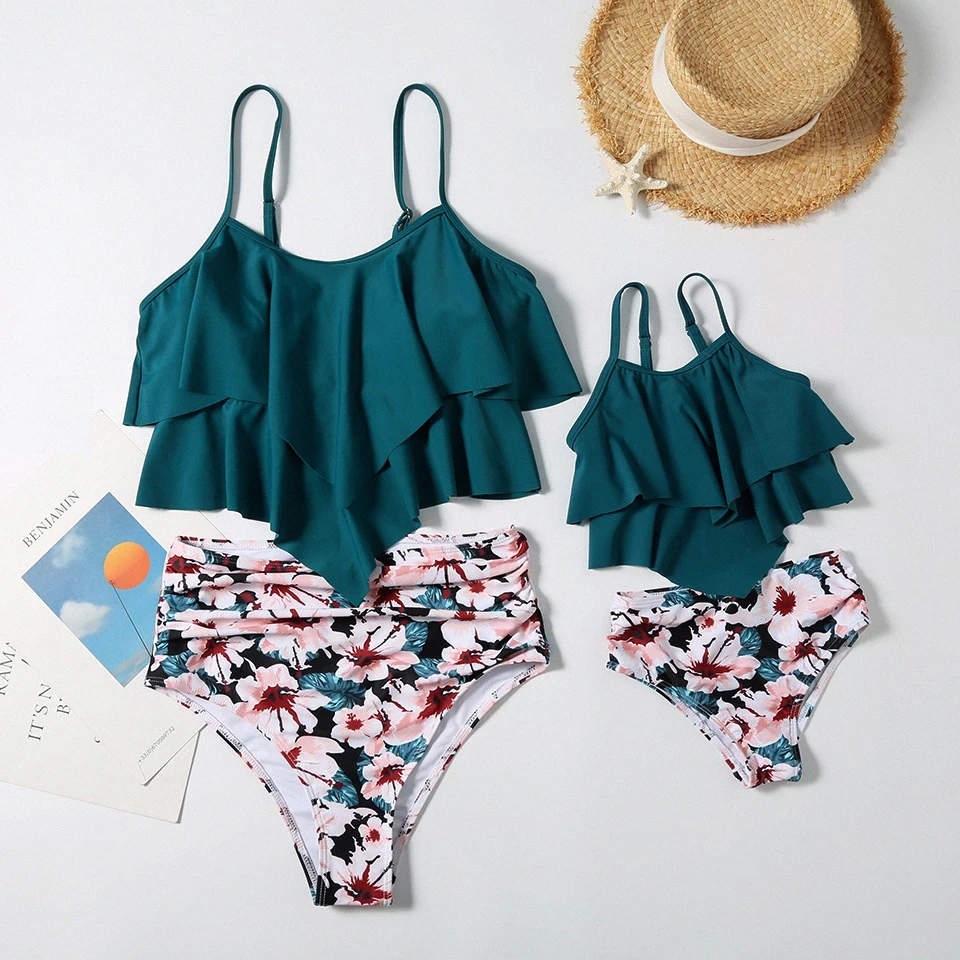 Family Matching Swimsuit Mommy and Me Bikini Clothes High-Waist Flower Women & Girls Beachwear Ruffled Mother Daughter Swimwear
Family Matching Swimsuit Mommy and Me Bikini Clothes High-Waist Flower Women & Girls Beachwear Ruffled Mother Daughter Swimwear