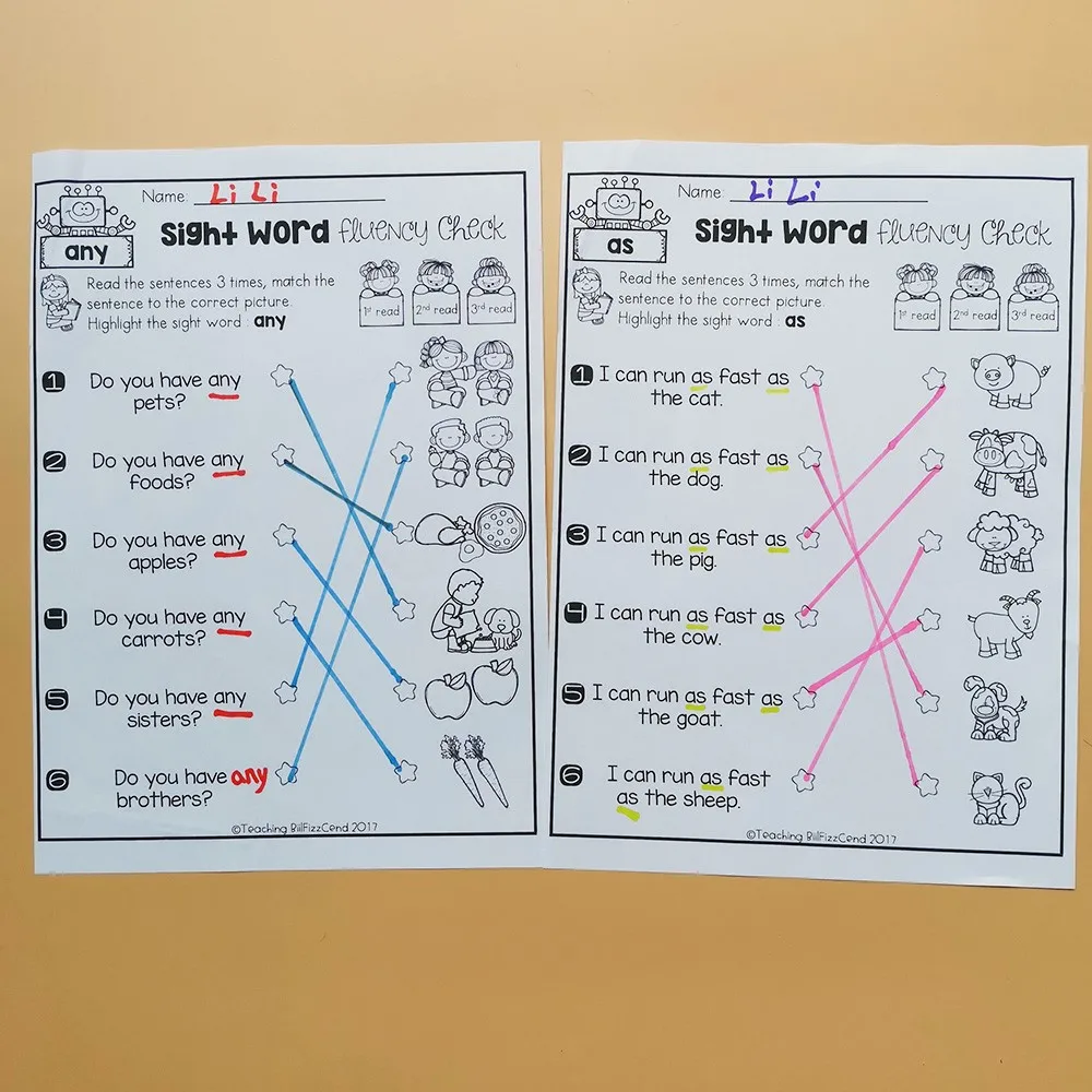 Educational Toys Children Learn English Homework Sight Word Fluency Check Work Sheets Interactive Phonics Coloring Practice Book 
Educational Toys Children Learn English Homework Sight Word Fluency Check Work Sheets Interactive Phonics Coloring Practice Book