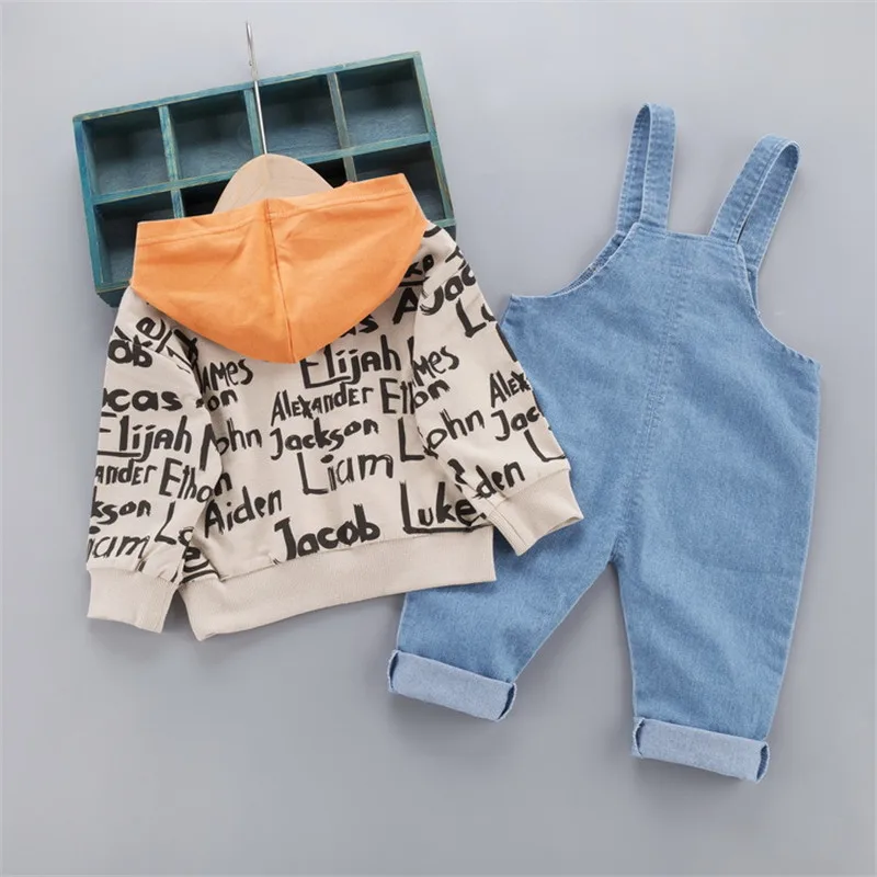 2020 Autumn And Winter New Children's Clothing Baby Girl Clothes Boysclothes Letter pattern Long-sleeved Top + strap Jeans
2020 Autumn And Winter New Children's Clothing Baby Girl Clothes Boysclothes Letter pattern Long-sleeved Top + strap Jeans
