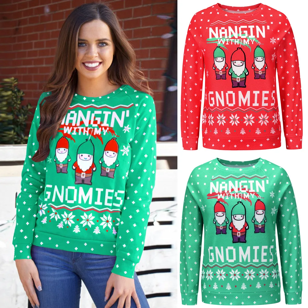 Long Sleeve Crew Neck Christmas Print Pullover Ladies Casual Plush Sweater T-shirt Top 2021 Autumn Winter New Loose Sportswear 
Long Sleeve Crew Neck Christmas Print Pullover Ladies Casual Plush Sweater T-shirt Top 2021 Autumn Winter New Loose Sportswear
