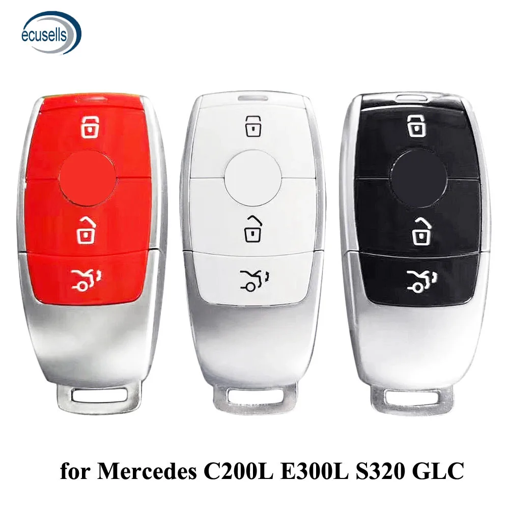 Чехол для смарт ключа Mercedes C200L E300L S320 GLC с 3 кнопками цвета на выбор (красный черный