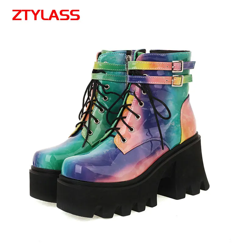 Blue Red Autumn Winter Motorcycle Boots Women Fashion Mixed Colors Platform Shoes Ladies Zipper Thick High Heel Ankle Boots
Blue Red Autumn Winter Motorcycle Boots Women Fashion Mixed Colors Platform Shoes Ladies Zipper Thick High Heel Ankle Boots