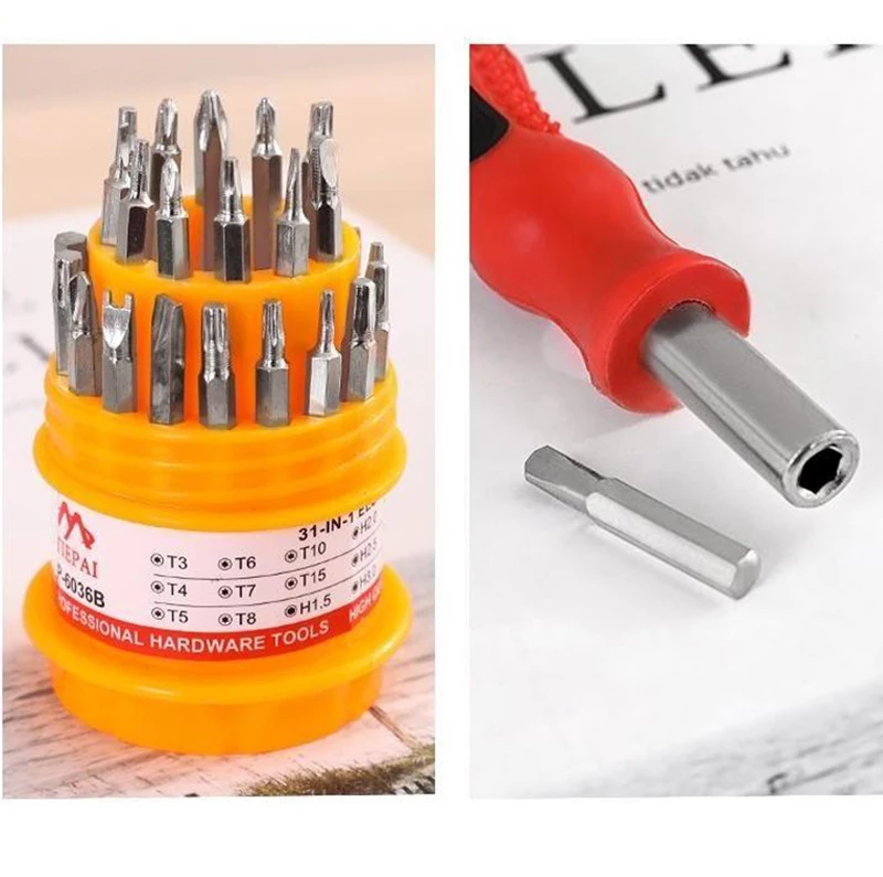 31Pcs Screwdriver Kit Small Mini Combination Universal Hand Tool Set Dismountable Antiskid Handle Multifunction Repair
31Pcs Screwdriver Kit Small Mini Combination Universal Hand Tool Set Dismountable Antiskid Handle Multifunction Repair