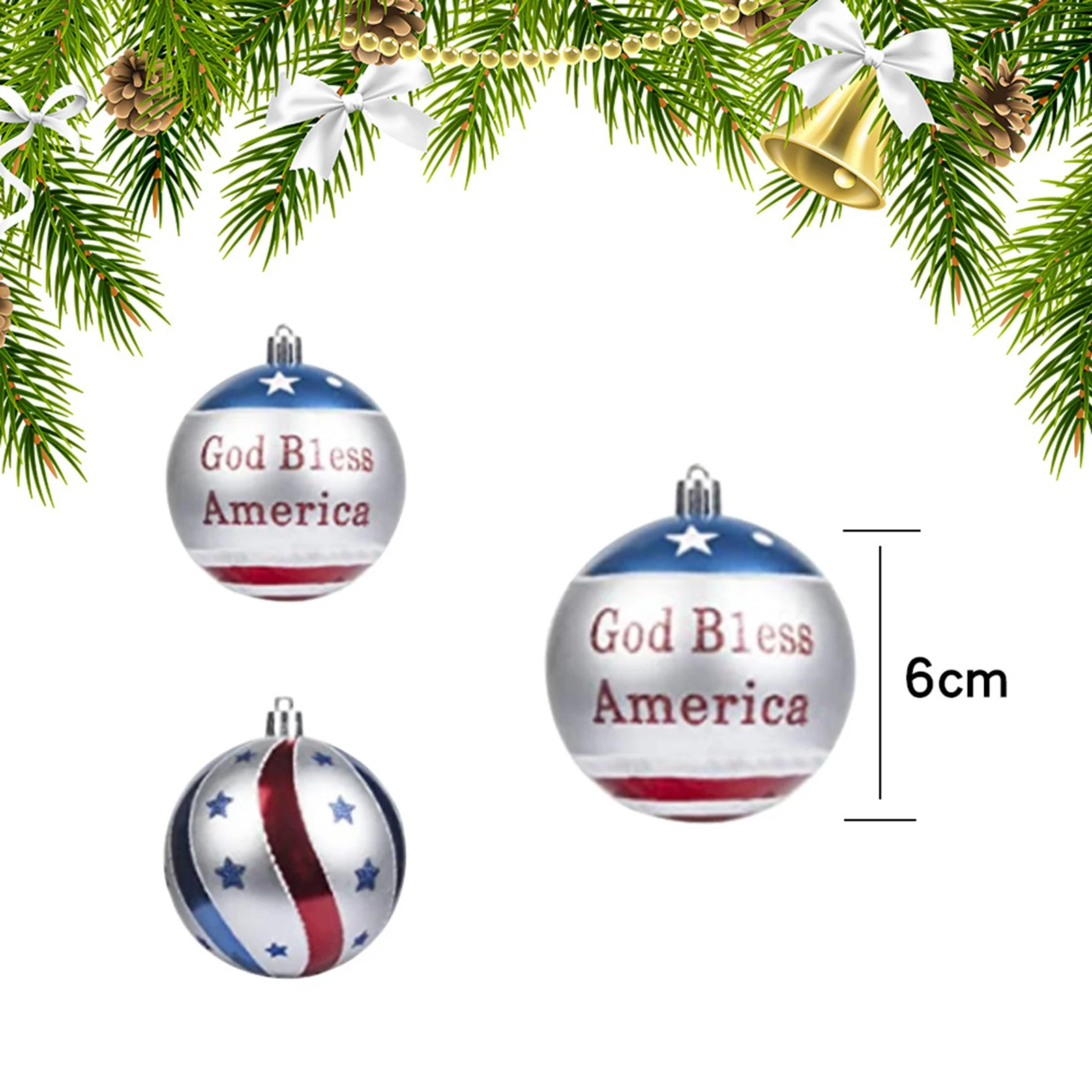 12 pcs American Flag Design Christmas Ball Ornaments Holiday Wall Tree Ball Patriotic Garden Outdoor Home Decoration Accessories
12 pcs American Flag Design Christmas Ball Ornaments Holiday Wall Tree Ball Patriotic Garden Outdoor Home Decoration Accessories