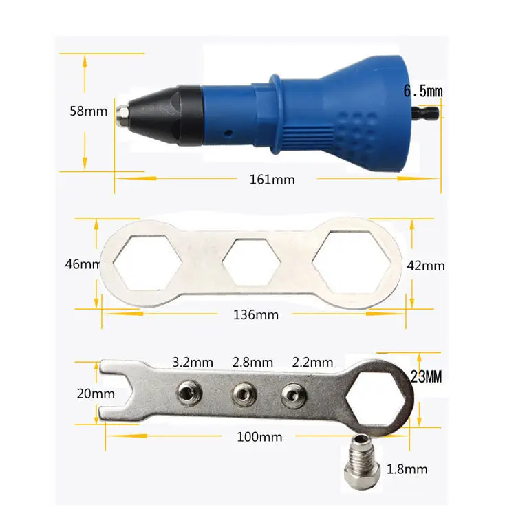 Electric Pull Rivet Conversion Adapter Electric Rivet Nut Guns Riveting Drill Adaptor Nut Tool Multifunction Nail Gun Rivets 
Electric Pull Rivet Conversion Adapter Electric Rivet Nut Guns Riveting Drill Adaptor Nut Tool Multifunction Nail Gun Rivets