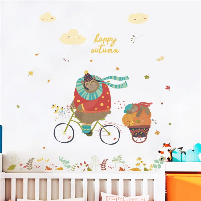 Lovely Animal Riding Bike Flower Road Wall Sticker For Kids Room Home Decorations Diy Cartoon Wall Art Decals Pvc Posters
Lovely Animal Riding Bike Flower Road Wall Sticker For Kids Room Home Decorations Diy Cartoon Wall Art Decals Pvc Posters