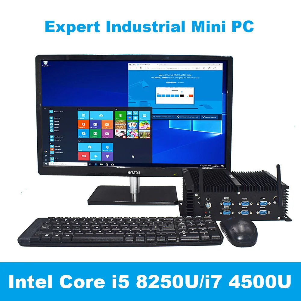Промышленный компьютер 8-го поколения Core i5 8250u 8350u 2 intel nuc win10 VGA HDMI RS485