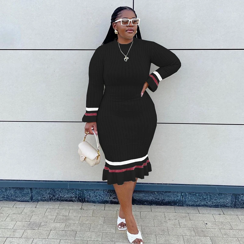 Fall Clothes for Women Crew Neck Midi Dresses Elegant Long Sleeve Ladies Dress Plus Size Knit Dress Wholesale Dropshipping
Fall Clothes for Women Crew Neck Midi Dresses Elegant Long Sleeve Ladies Dress Plus Size Knit Dress Wholesale Dropshipping