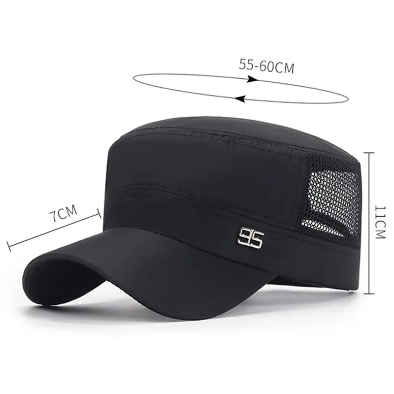 Summer Mesh Breathable Military Hat Outdoor Travel Casual Sun Protection Flat Top Hat Adjustable Roof Cadet Cap for Men Women
Summer Mesh Breathable Military Hat Outdoor Travel Casual Sun Protection Flat Top Hat Adjustable Roof Cadet Cap for Men Women