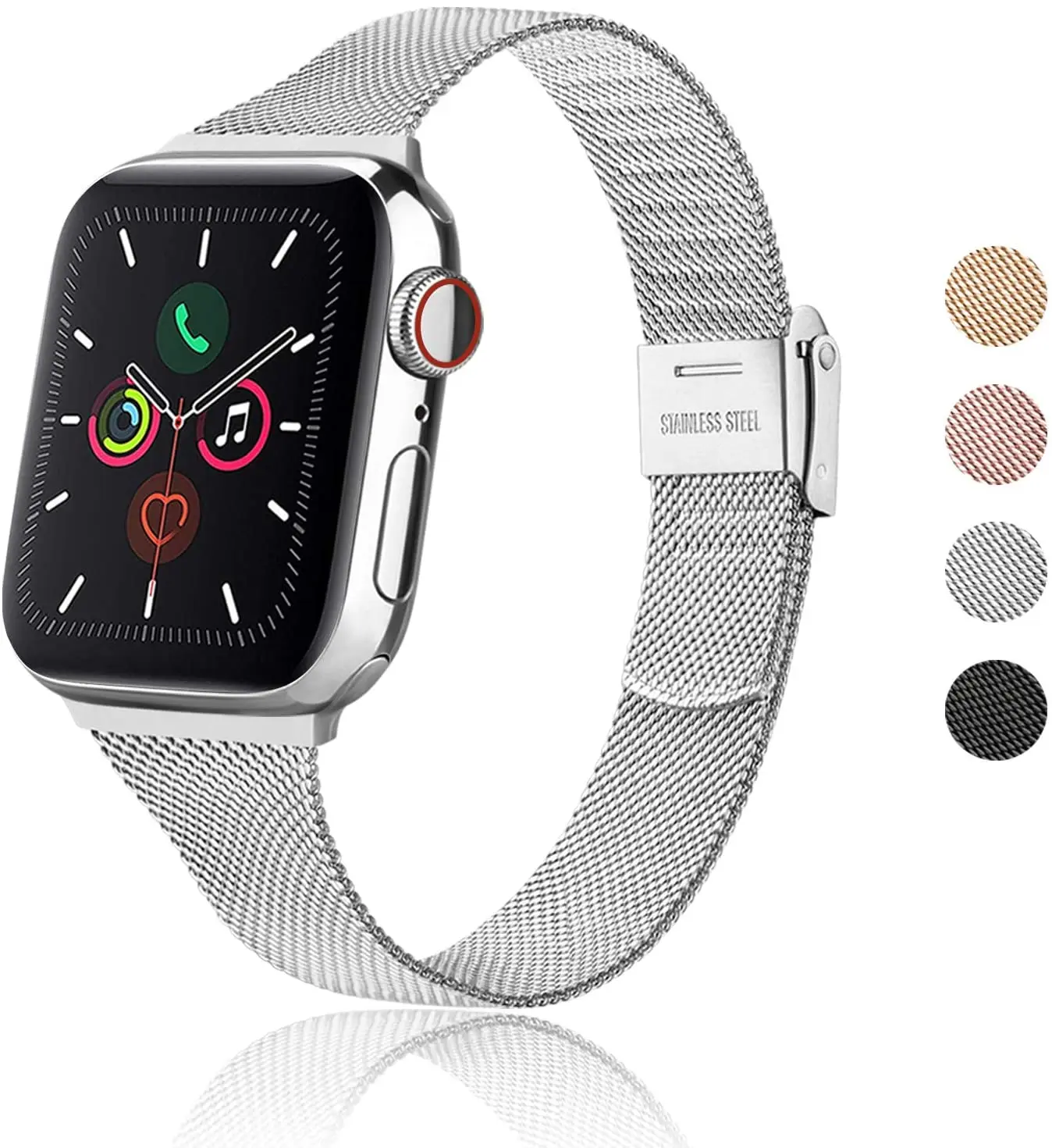 Ремешок «Миланская петля» для Apple Watch band 44 мм 40 мм 38 мм, металлический тонкий браслет из нержавеющей стали для iWatch series 3 4 5 6 se band 
Ремешок «Миланская петля» для Apple Watch band 44 мм 40 мм 38 мм, металлический тонкий браслет из нержавеющей стали для iWatch series 3 4 5 6 se band