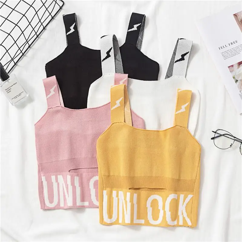 Tufaha Short Sleeveless Vest Women's Summer Open Navel Knitted Suspender with Color Contrast Letters Tank Top Womens Tops
Tufaha Short Sleeveless Vest Women's Summer Open Navel Knitted Suspender with Color Contrast Letters Tank Top Womens Tops