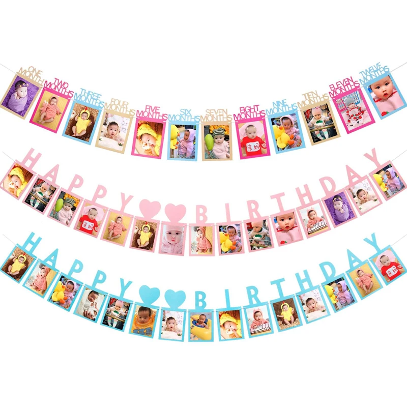 12 Months Photo Frame Banner First Happy Birthday Party Decoration Kids 1st Baby Boy Girl One Year Birthday Supplies Baby Shower
12 Months Photo Frame Banner First Happy Birthday Party Decoration Kids 1st Baby Boy Girl One Year Birthday Supplies Baby Shower