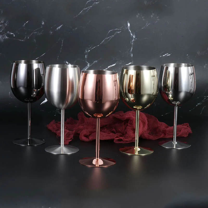 304 стакан для красного вина с высокой ногой из нержавеющей стали креативный