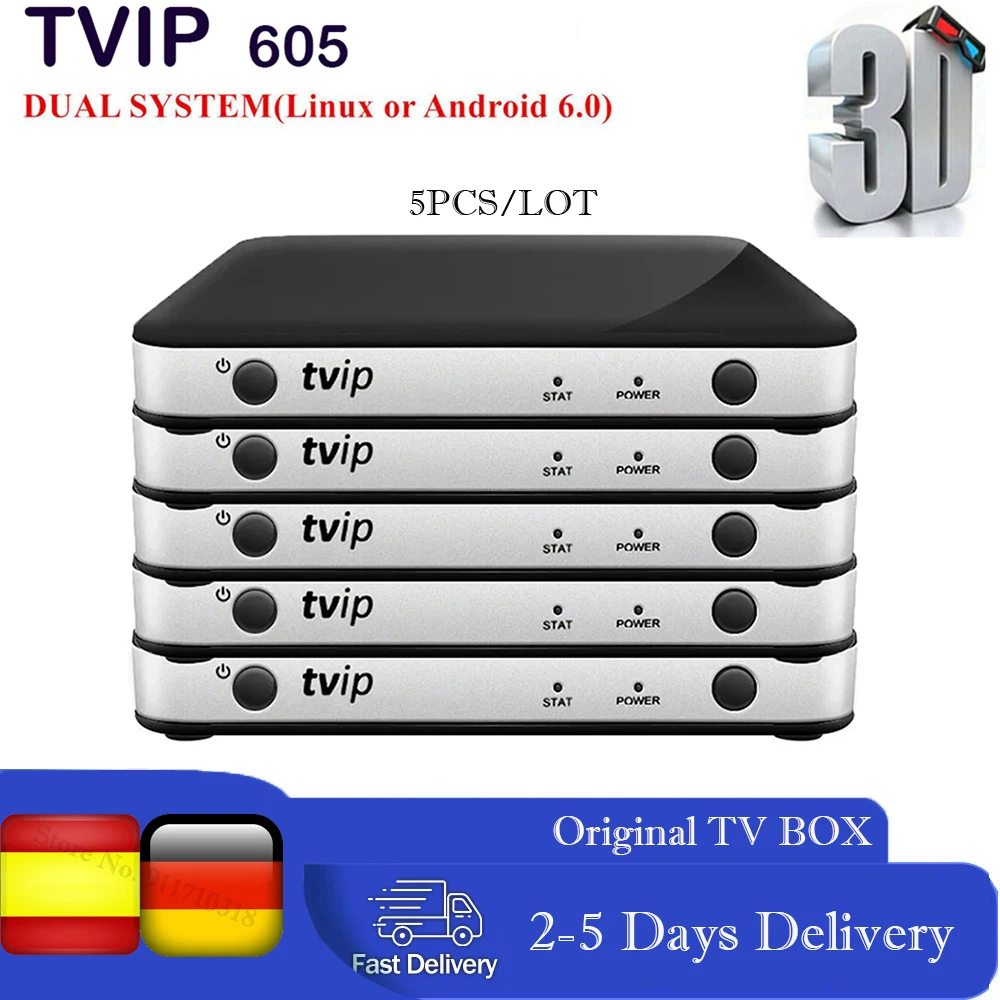 5PCS/Lot Linux TV Box TVIP 605 4K UHD 2.4/5G WiFi S905X 1G 8G Set top box v.605 H2.65 Linux TV box tvip605 Dual System IP TV Box
5PCS/Lot Linux TV Box TVIP 605 4K UHD 2.4/5G WiFi S905X 1G 8G Set top box v.605 H2.65 Linux TV box tvip605 Dual System IP TV Box