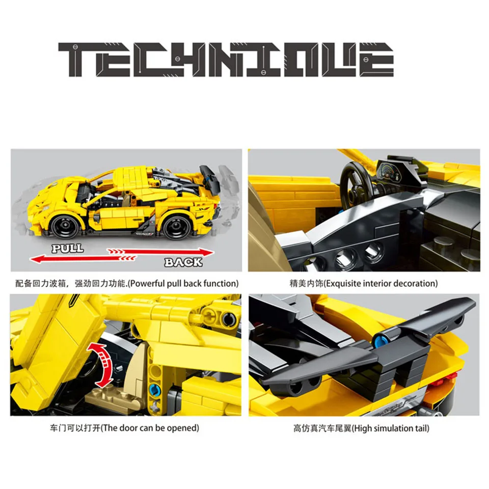 City Racing Car Technic MOC 3D Model Building Block Set Pull Back Sports Car Mini Diamond Bricks Toys for Children Boys Gifts 
City Racing Car Technic MOC 3D Model Building Block Set Pull Back Sports Car Mini Diamond Bricks Toys for Children Boys Gifts