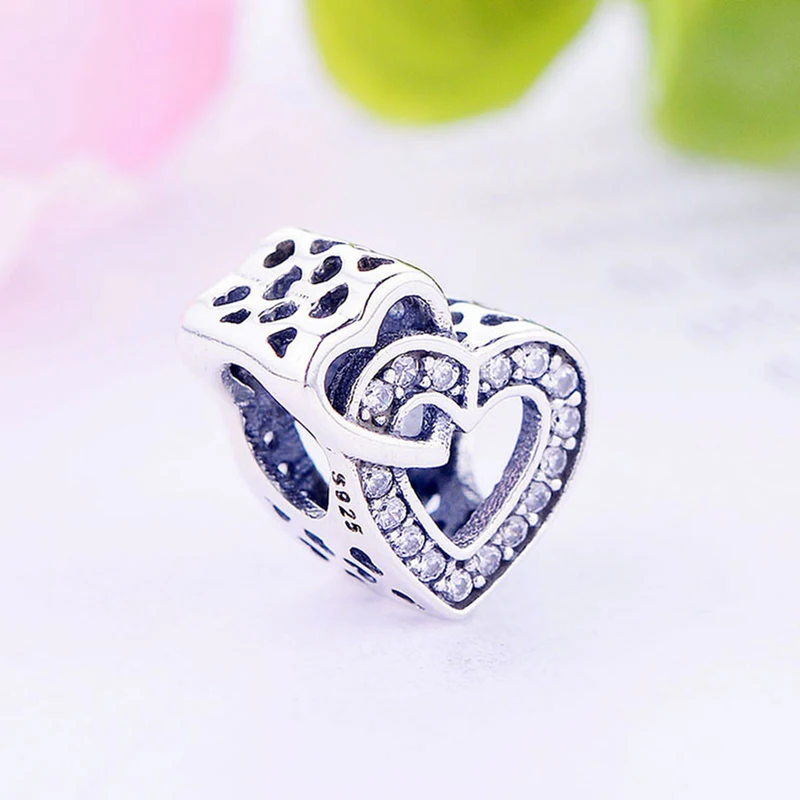 Fit Original Pan Charm Bracelet Real 925 Silver Double Heart Zirconia Bead For Making Women Love Valentine Berloque 2020 NEW
Fit Original Pan Charm Bracelet Real 925 Silver Double Heart Zirconia Bead For Making Women Love Valentine Berloque 2020 NEW