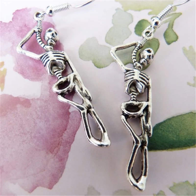 Skeleton Earrings, Skeletons Hanging Earrings, Skull Dangle Earrings, Creepy Earrings Gothic Jewelry
Skeleton Earrings, Skeletons Hanging Earrings, Skull Dangle Earrings, Creepy Earrings Gothic Jewelry