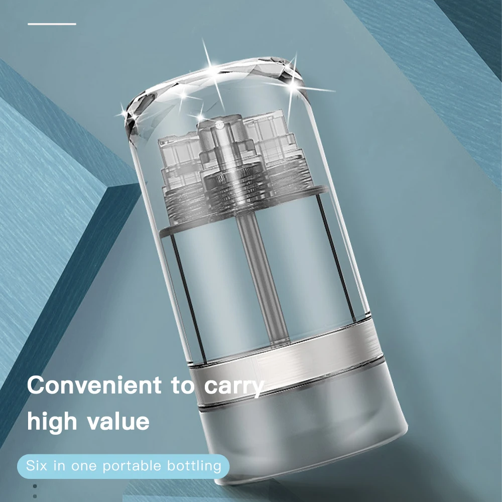 Six-in-one Cosmetic Spray Bottle For Alcohol Perfume Oil Travel Sub-bottling Portable Refillable Bottle Non-drip Drop Resistant
Six-in-one Cosmetic Spray Bottle For Alcohol Perfume Oil Travel Sub-bottling Portable Refillable Bottle Non-drip Drop Resistant