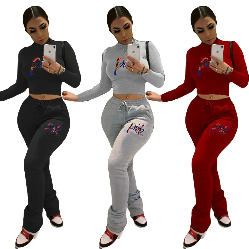 New Pink Letter Print Turtleneck Long Sleeve Crop Top + Stacked Pants Suit Streetwear 2 Piece Set Fashion Sexy Tracksuit Outfit
New Pink Letter Print Turtleneck Long Sleeve Crop Top + Stacked Pants Suit Streetwear 2 Piece Set Fashion Sexy Tracksuit Outfit