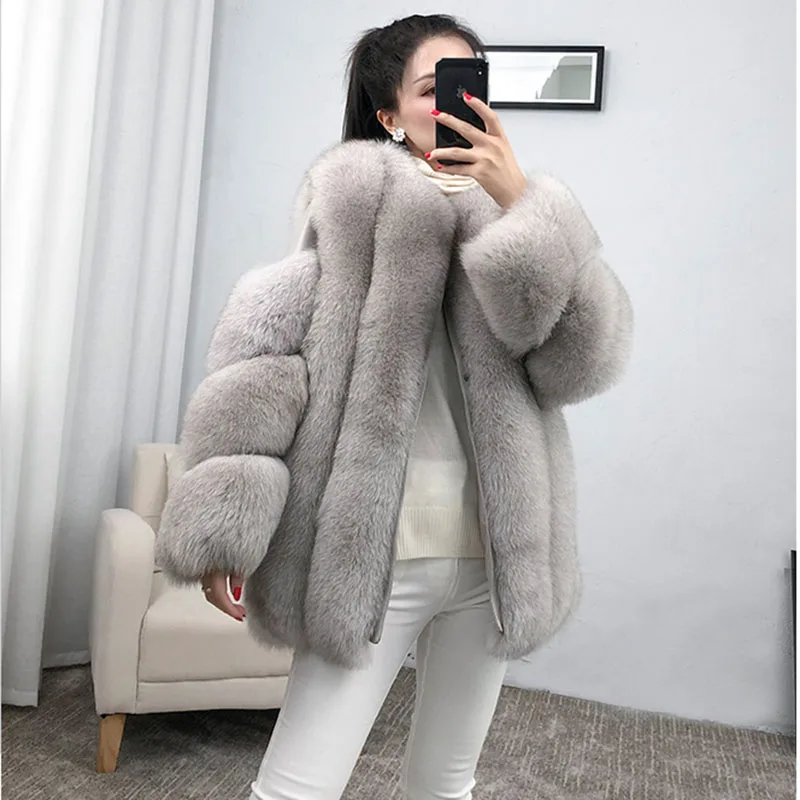 Women Winter Warm Real Fox Fur Coat Long Sleeve Fashion Thick Female Long Natural Fur jacket Outwear Ladies Coats
Women Winter Warm Real Fox Fur Coat Long Sleeve Fashion Thick Female Long Natural Fur jacket Outwear Ladies Coats