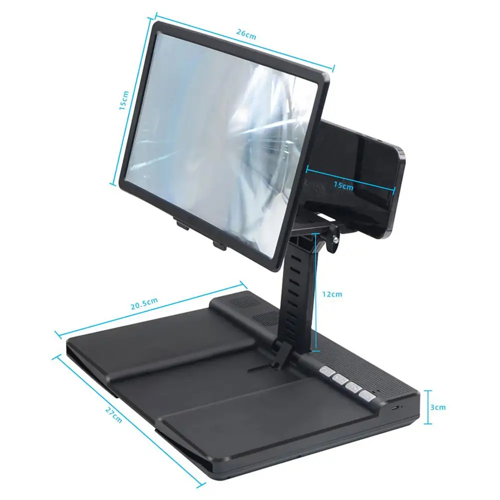 Bluetooth 5.0 Smart Phone Screen Magnifier 3D Phone Amplifier Projector With Hands-free Function Bluetooth Speaker
Bluetooth 5.0 Smart Phone Screen Magnifier 3D Phone Amplifier Projector With Hands-free Function Bluetooth Speaker